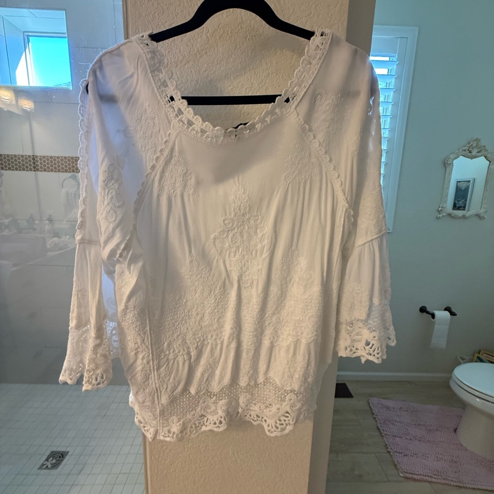 Democracy White Lace Women's Blouse